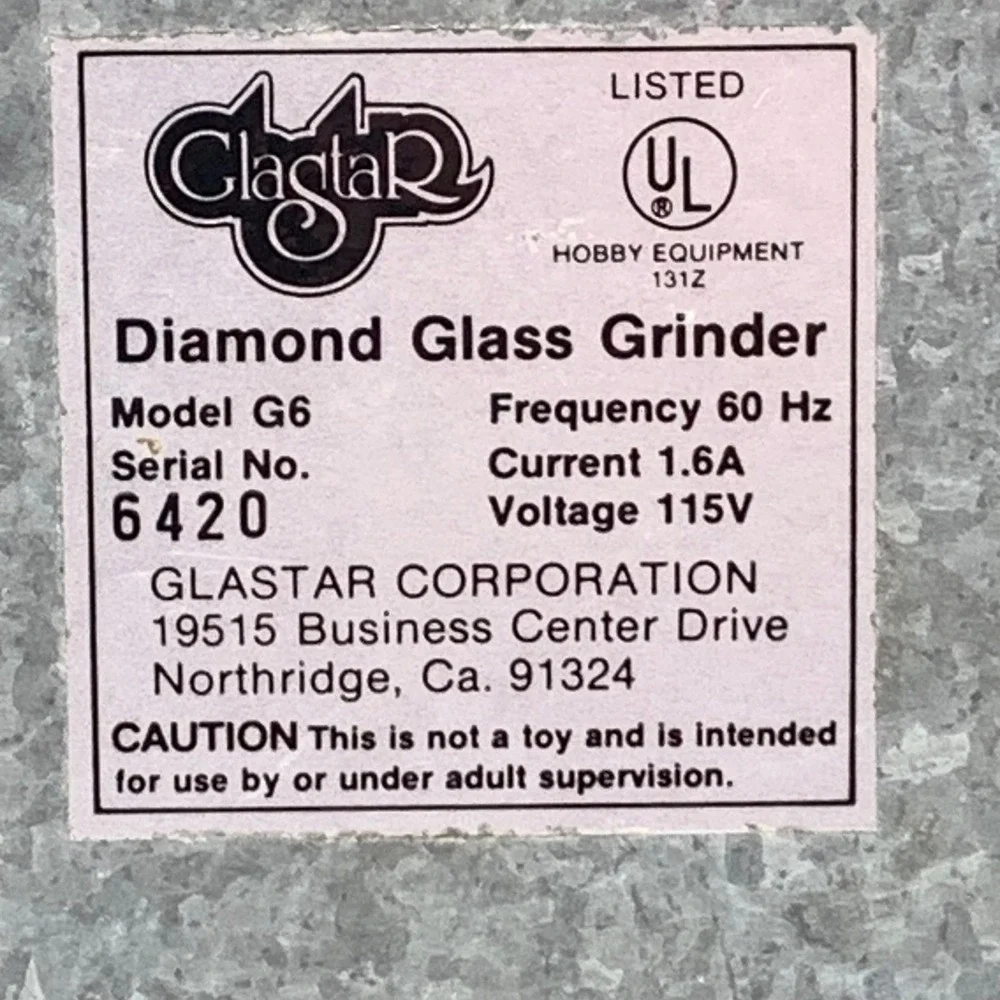 Glastar G6 Diamond Glass Grinder Brown White Stained Glass Tool with Accessories